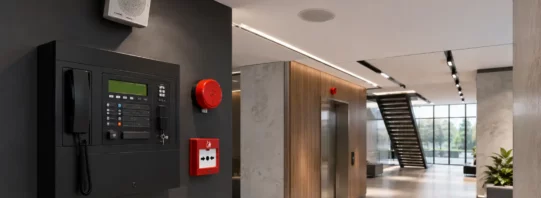 מערכת כריזה לכיבוי אש במבנה מסחרי